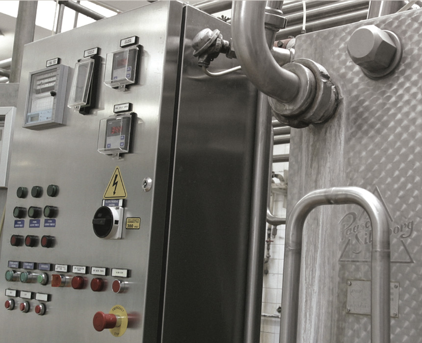 Close up view of industrial network equipment