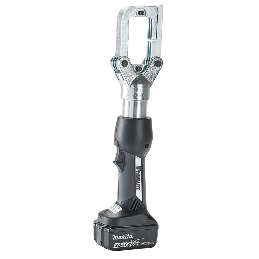 Panduit® BlackFin® 3-in-1 in-line Lithium-ion Hydraulic Crimp Tool