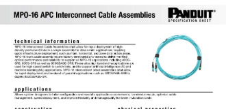 A screenshot of the MPO-16 Interconnect Cable Assemblies spec sheet.)