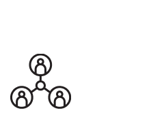 Connecting of 3 people inside circles