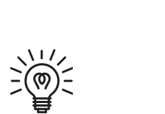 icon of a bright lit lightbulb