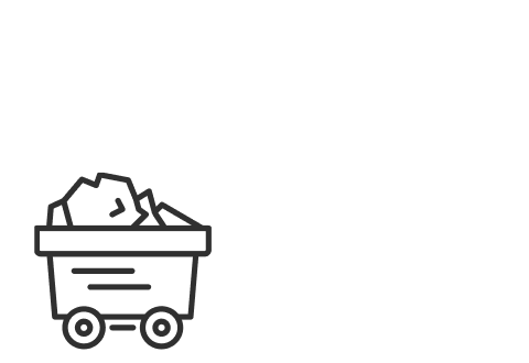 icon of raw material in a mining cart 