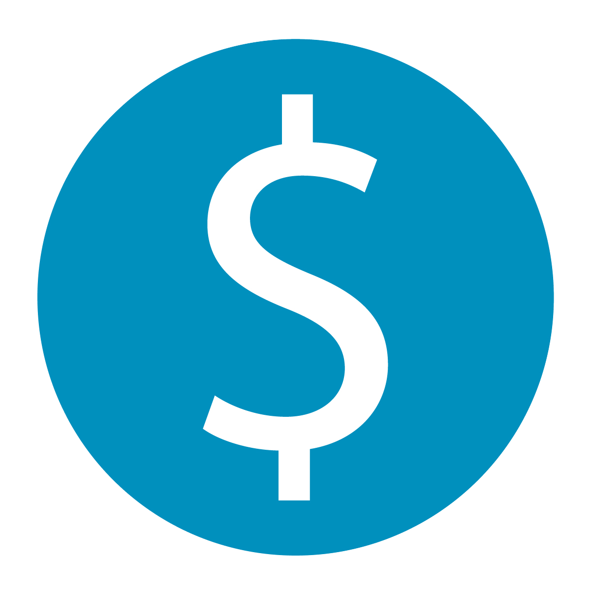 Dollar sign icon elicits savings on material costs