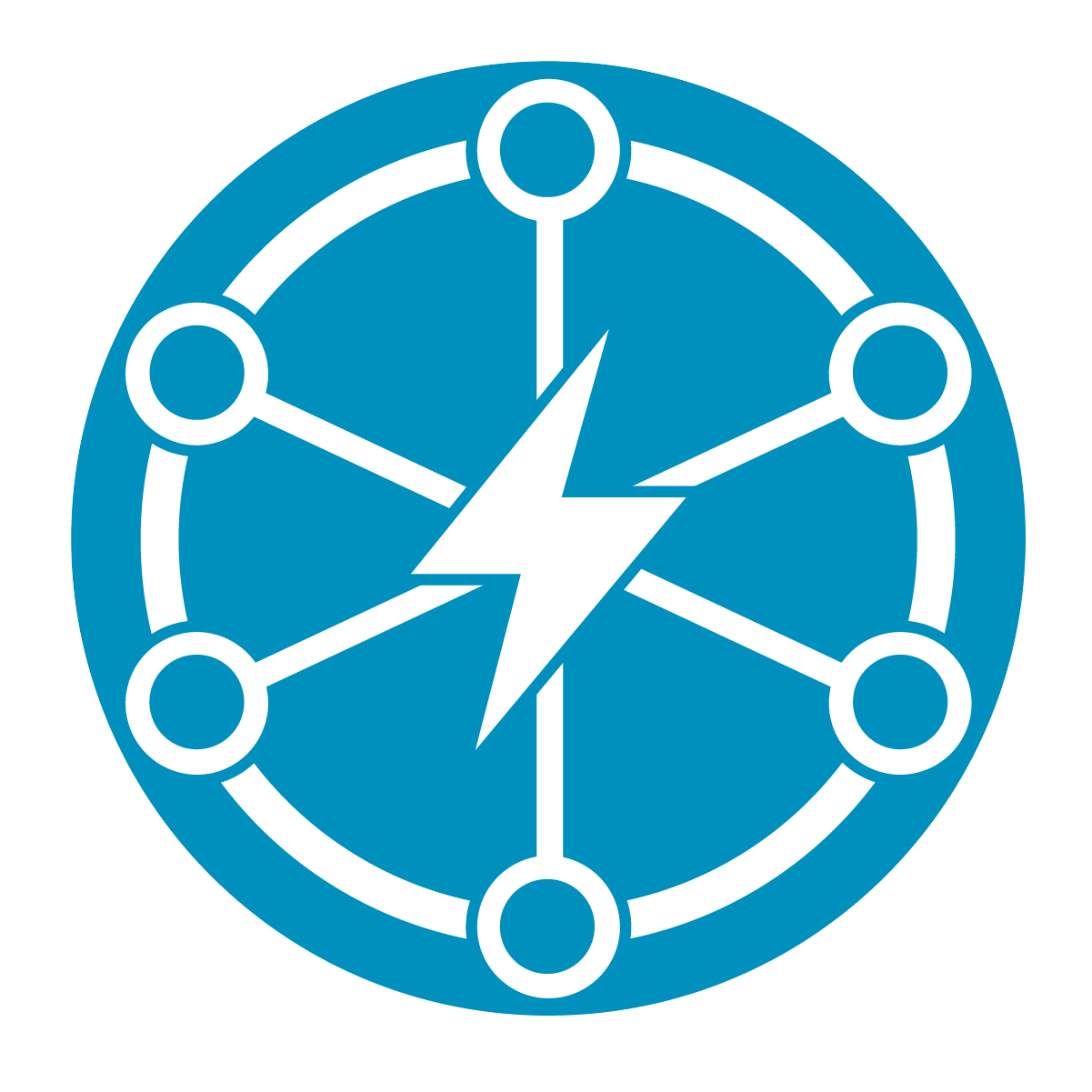 Lightening bold powering multiple deceives icon elicits centralized power architecture