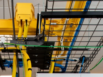 Wire basket Cable Routing System is shown above the Flexcore ODF