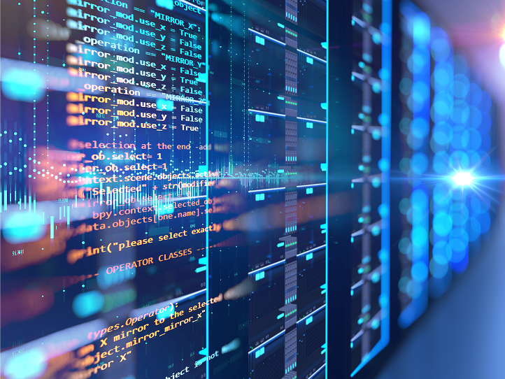 An illustration of a large server room.