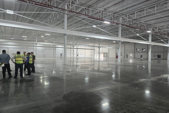 inside a warehouse building