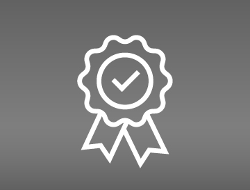 Icon representing a certificate with a checkmark